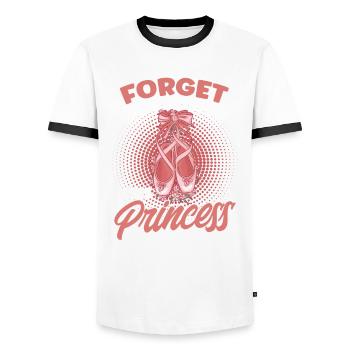Ballerine Ballet Fille Ballet Danseuse - T-shirt contrasté Homme - blanc/noir - Devant - AI Model Female 172 light (172cm) & AI Model Male 178 dark (178cm)