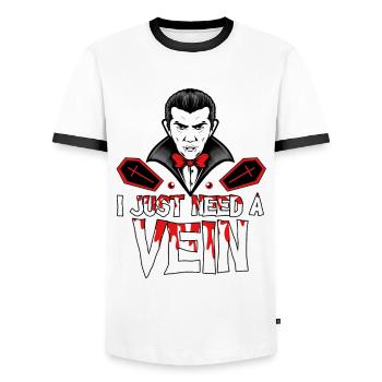 Horror Halloween Brauche eine Vene Gruselig - Männer Kontrast-T-Shirt - Weiß/Schwarz - Vorne - AI Model Female 172 light (172cm) & AI Model Male 178 dark (178cm)