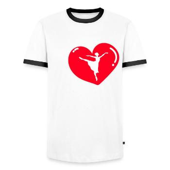 Danseuse de ballet Ballet Danse Ballet Filles - T-shirt contrasté Homme - blanc/noir - Devant - AI Model Female 172 light (172cm) & AI Model Male 178 dark (178cm)
