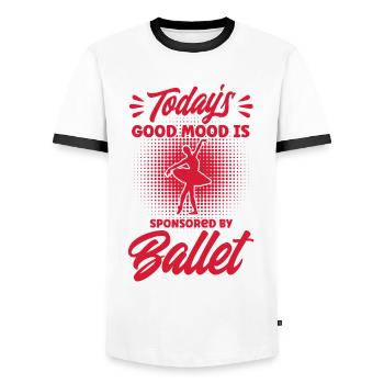 Ballet Filles Ballet Danse Ballet Danse - T-shirt contrasté Homme - blanc/noir - Devant - AI Model Female 172 light (172cm) & AI Model Male 178 dark (178cm)