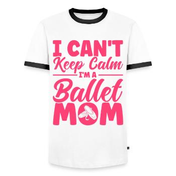 Ballet Danse Ballerine Ballet Fille Cadeau - T-shirt contrasté Homme - blanc/noir - Devant - AI Model Female 172 light (172cm) & AI Model Male 178 dark (178cm)