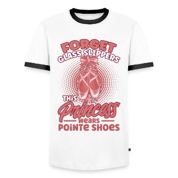 Ballerine Ballet Fille Ballet Danseuse - T-shirt contrasté Homme - blanc/noir - Devant - AI Model Female 172 light (172cm) & AI Model Male 178 dark (178cm)