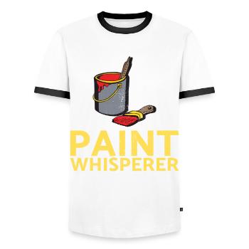 Paint Whisperer Decorator Design pour les peintres - T-shirt contrasté Homme - blanc/noir - Devant - AI Model Female 172 light (172cm) & AI Model Male 178 dark (178cm)