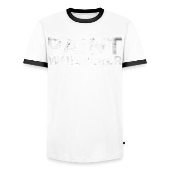 Paint Whisperer Decorator Design pour les peintres - T-shirt contrasté Homme - blanc/noir - Devant - AI Model Female 172 light (172cm) & AI Model Male 178 dark (178cm)