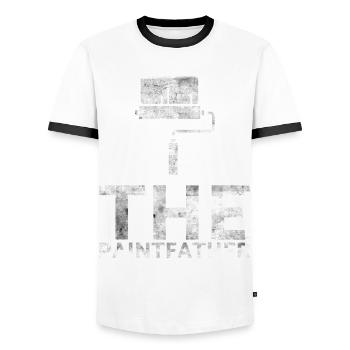 Le paintfather Decorator Design pour les peintres - T-shirt contrasté Homme - blanc/noir - Devant - AI Model Female 172 light (172cm) & AI Model Male 178 dark (178cm)