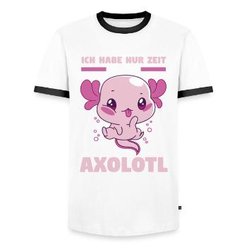 Axolotl - Männer Kontrast-T-Shirt - Weiß/Schwarz - Vorne - AI Model Female 172 light (172cm) & AI Model Male 178 dark (178cm)