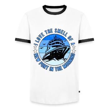 Croisière Croisière Croisière Cruiser - T-shirt contrasté Homme - blanc/noir - Devant - AI Model Female 172 light (172cm) & AI Model Male 178 dark (178cm)