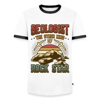 Geologe Geologie - Männer Kontrast-T-Shirt - Weiß/Schwarz - Vorne - AI Model Female 172 light (172cm) & AI Model Male 178 dark (178cm)