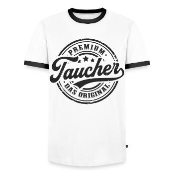 Taucher Original Tauchsport Lustiges Tauchen - Männer Kontrast-T-Shirt - Weiß/Schwarz - Vorne - AI Model Female 172 light (172cm) & AI Model Male 178 dark (178cm)