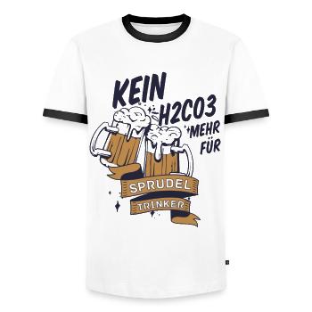 Kein H2CO3 mehr für Sprudeltrinker Bierspruch - Männer Kontrast-T-Shirt - Weiß/Schwarz - Vorne - AI Model Female 172 light (172cm) & AI Model Male 178 dark (178cm)