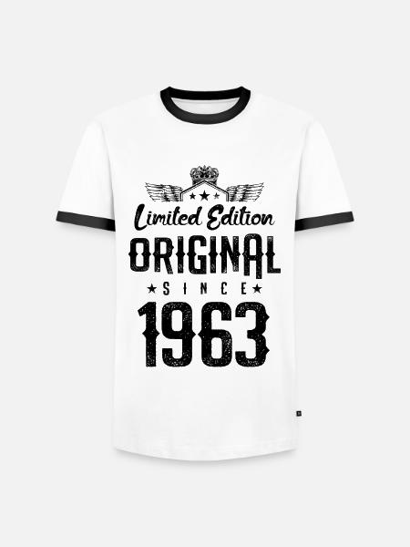 1963 limited edition - Männer Kontrast-T-Shirt - Weiß/Schwarz