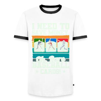 Baseball Card Baseball Card Collector Gift - Men's Ringer Shirt - white/black - Front - AI Model Female 172 light (172cm) & AI Model Male 178 dark (178cm)