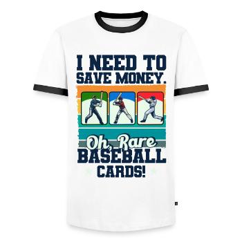 Baseball Card Baseball Card Collector Gift - Men's Ringer Shirt - white/black - Front - AI Model Female 172 light (172cm) & AI Model Male 178 dark (178cm)