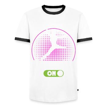 Ballet Danse Ballet Filles Ballet Danse - T-shirt contrasté Homme - blanc/noir - Devant - AI Model Female 172 light (172cm) & AI Model Male 178 dark (178cm)