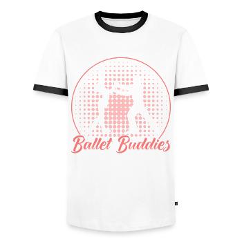 Ballet Danse Ballerine Ballet Fille Cadeau - T-shirt contrasté Homme - blanc/noir - Devant - AI Model Female 172 light (172cm) & AI Model Male 178 dark (178cm)