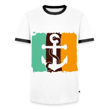 Cuxhaven retro Cuxhavener - Männer Kontrast-T-Shirt - Weiß/Schwarz - Vorne - AI Model Female 172 light (172cm) & AI Model Male 178 dark (178cm)