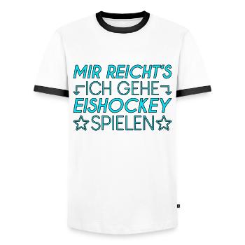 Eishockey Spruch - Männer Kontrast-T-Shirt - Weiß/Schwarz - Vorne - AI Model Female 172 light (172cm) & AI Model Male 178 dark (178cm)