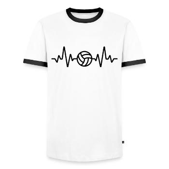 Volleyball Player Schmetterball Volley Volleyball - Men's Ringer Shirt - white/black - Front - AI Model Female 172 light (172cm) & AI Model Male 178 dark (178cm)