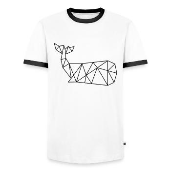 Wale Walfisch Säugetiere Meeressäugetiere Wal - Männer Kontrast-T-Shirt - Weiß/Schwarz - Vorne - AI Model Female 172 light (172cm) & AI Model Male 178 dark (178cm)