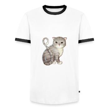 Guten Morgen Ganz Dünnes - Männer Kontrast-T-Shirt - Weiß/Schwarz - Vorne - AI Model Female 172 light (172cm) & AI Model Male 178 dark (178cm)