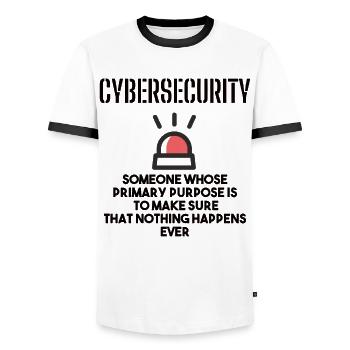 Cybersecurity - IT-Sicherheit Informatiker - Männer Kontrast-T-Shirt - Weiß/Schwarz - Vorne - AI Model Female 172 light (172cm) & AI Model Male 178 dark (178cm)