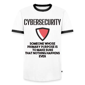 Cybersecurity - IT-Sicherheit Informatiker - Männer Kontrast-T-Shirt - Weiß/Schwarz - Vorne - AI Model Female 172 light (172cm) & AI Model Male 178 dark (178cm)