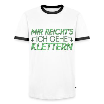 Klettern Spruch - Männer Kontrast-T-Shirt - Weiß/Schwarz - Vorne - AI Model Female 172 light (172cm) & AI Model Male 178 dark (178cm)