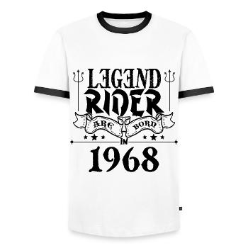 Legend rider Are born in 1968 - T-shirt contrasté Homme - blanc/noir - Devant - AI Model Female 172 light (172cm) & AI Model Male 178 dark (178cm)