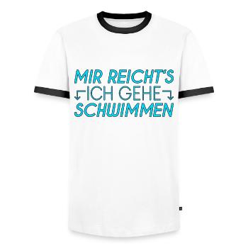 Schwimmen Spruch - Männer Kontrast-T-Shirt - Weiß/Schwarz - Vorne - AI Model Female 172 light (172cm) & AI Model Male 178 dark (178cm)