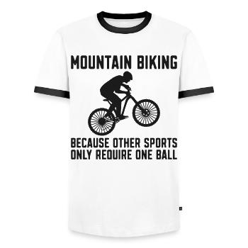 Enduro VTT VTT - T-shirt contrasté Homme - blanc/noir - Devant - AI Model Female 172 light (172cm) & AI Model Male 178 dark (178cm)