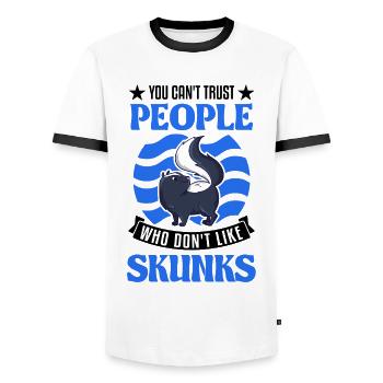 Amateurs de mouffette - T-shirt contrasté Homme - blanc/noir - Devant - AI Model Female 172 light (172cm) & AI Model Male 178 dark (178cm)