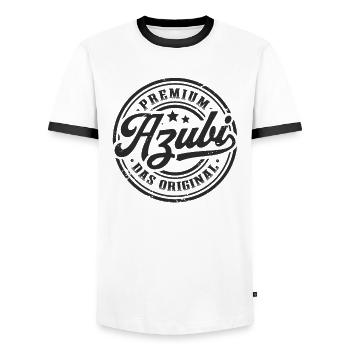 Azubi Ausbildung Abschluss Vintage Auszubildender - Männer Kontrast-T-Shirt - Weiß/Schwarz - Vorne - AI Model Female 172 light (172cm) & AI Model Male 178 dark (178cm)