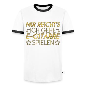 E Gitarre Spruch - Männer Kontrast-T-Shirt - Weiß/Schwarz - Vorne - AI Model Female 172 light (172cm) & AI Model Male 178 dark (178cm)