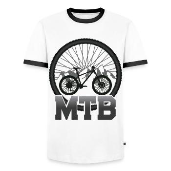 Enduro VTT VTT Équitation - T-shirt contrasté Homme - blanc/noir - Devant - AI Model Female 172 light (172cm) & AI Model Male 178 dark (178cm)