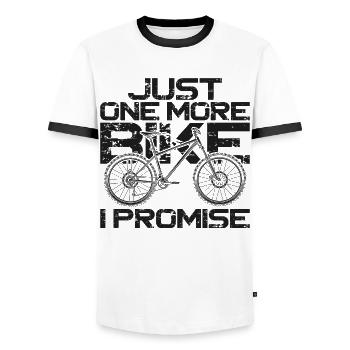 Enduro VTT VTT Équitation - T-shirt contrasté Homme - blanc/noir - Devant - AI Model Female 172 light (172cm) & AI Model Male 178 dark (178cm)