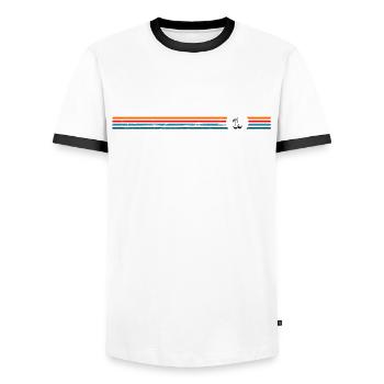 Cherry Fruit Lover Retro Healthy Gift idea - Men's Ringer Shirt - white/black - Front - AI Model Female 172 light (172cm) & AI Model Male 178 dark (178cm)