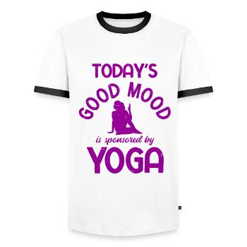 Yogalehrer Spruch Für Yogi Yoga - Männer Kontrast-T-Shirt - Weiß/Schwarz - Vorne - AI Model Female 172 light (172cm) & AI Model Male 178 dark (178cm)