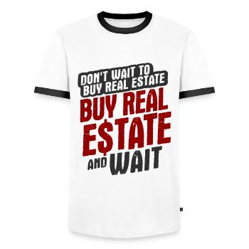 Immobilien-Händler Für Immobilien-Makler - Männer Kontrast-T-Shirt - Weiß/Schwarz - Vorne - AI Model Female 172 light (172cm) & AI Model Male 178 dark (178cm)