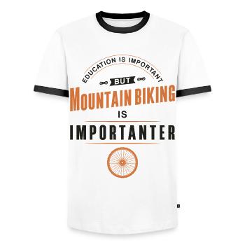 Enduro VTT VTT Équitation - T-shirt contrasté Homme - blanc/noir - Devant - AI Model Female 172 light (172cm) & AI Model Male 178 dark (178cm)