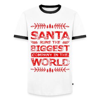 Noël du Père Noël - T-shirt contrasté Homme - blanc/noir - Devant - AI Model Female 172 light (172cm) & AI Model Male 178 dark (178cm)