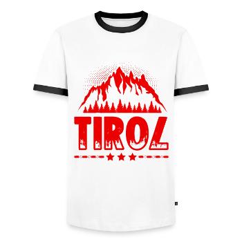 Tyrol Autriche - T-shirt contrasté Homme - blanc/noir - Devant - AI Model Female 172 light (172cm) & AI Model Male 178 dark (178cm)