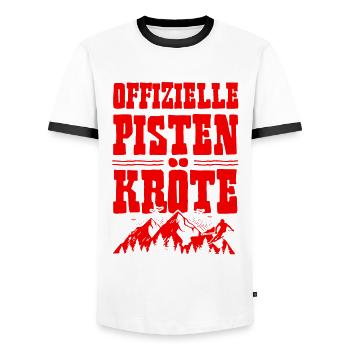 Offizielle Pisten Kröte - Männer Kontrast-T-Shirt - Weiß/Schwarz - Vorne - AI Model Female 172 light (172cm) & AI Model Male 178 dark (178cm)