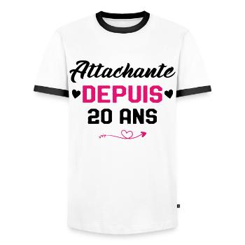 Femme Cadeau Anniversaire 20 ans Fille Humour - T-shirt contrasté Homme - blanc/noir - Devant - AI Model Female 172 light (172cm) & AI Model Male 178 dark (178cm)