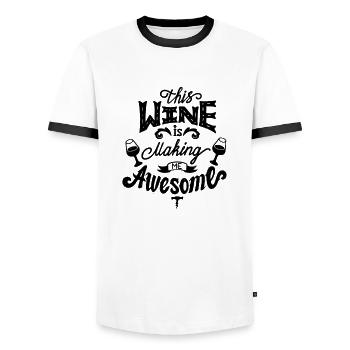 vins buveur de vin buveur de vin amateur de vin - T-shirt contrasté Homme - blanc/noir - Devant - AI Model Female 172 light (172cm) & AI Model Male 178 dark (178cm)