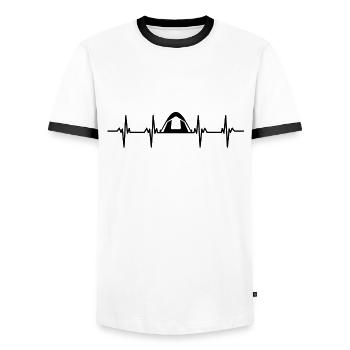 Hikers Hiker Mountains Mountain Valley Valleys Hiking - Men's Ringer Shirt - white/black - Front - AI Model Female 172 light (172cm) & AI Model Male 178 dark (178cm)