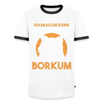 Nordsee Borkum - Männer Kontrast-T-Shirt - Weiß/Schwarz - Vorne - AI Model Female 172 light (172cm) & AI Model Male 178 dark (178cm)