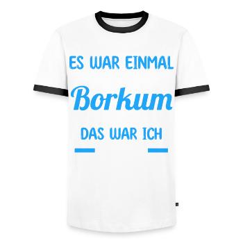 Nordsee Borkum - Männer Kontrast-T-Shirt - Weiß/Schwarz - Vorne - AI Model Female 172 light (172cm) & AI Model Male 178 dark (178cm)