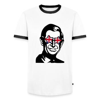 King Charles Lunettes de soleil Hippie - T-shirt contrasté Homme - blanc/noir - Devant - AI Model Female 172 light (172cm) & AI Model Male 178 dark (178cm)