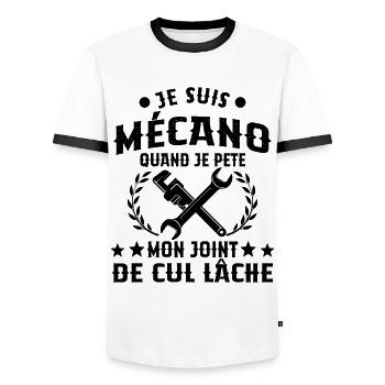 Je Suis Mécano Cadeau Mécanicien - T-shirt contrasté Homme - blanc/noir - Devant - AI Model Female 172 light (172cm) & AI Model Male 178 dark (178cm)