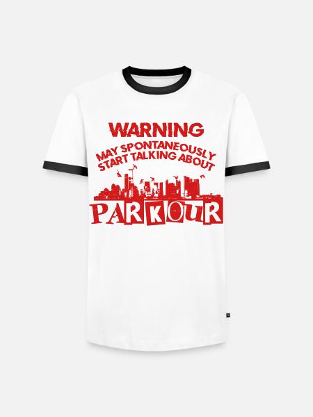 Parkour Free Running Traceur - Men's Ringer Shirt - white/black